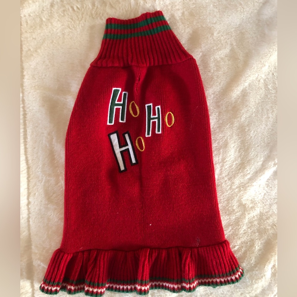 Holiday sweater dress for dogs by Silver Paw